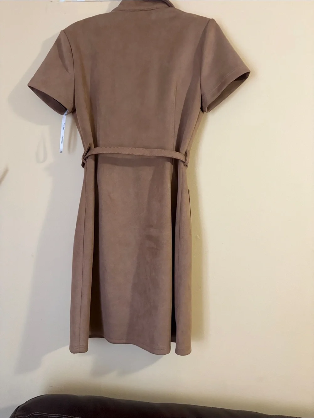 Calvin Klein Brown Short-Sleeve Shirt Dress with Belt - Picture 5 of 5